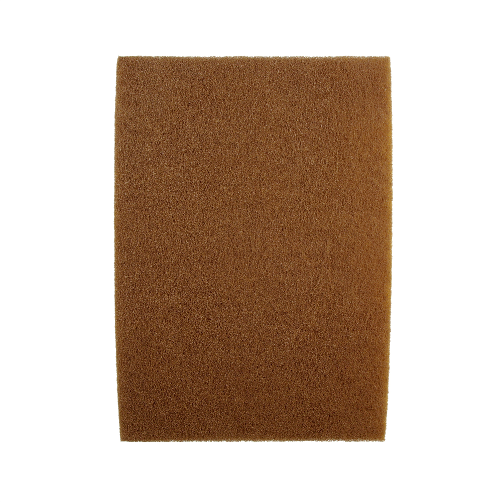 A rectangular brown foam pad with a textured surface, shown against a white background. Scotch-Brite™ Clean & Shine Pad (28 in. x 14 in., 5/Case)